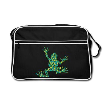 Dot frog made of colorful circles - Retro Bag - black/white - Front