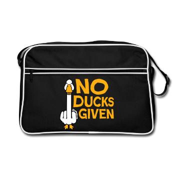 Goose No Ducks Given Middle Finger Naughty Duck Cool - Retro Bag - black/white - Front