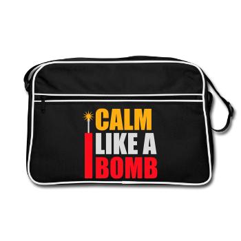Calm Like Bomb Paradox Irony Humor Explosive Joke - Retro Bag - black/white - Front