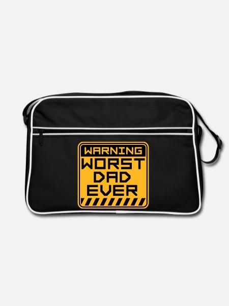 Le pire papa de tous les temps Drôle Sarcastique Papa pour la fête des pères - Sac Retro - noir/blanc - Devant