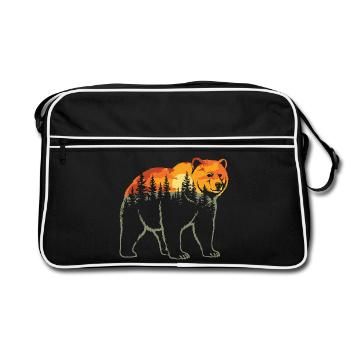 Ours, Forêt, Nature, Nature sauvage, Extérieur, Animal - Sac Retro - noir/blanc - Devant
