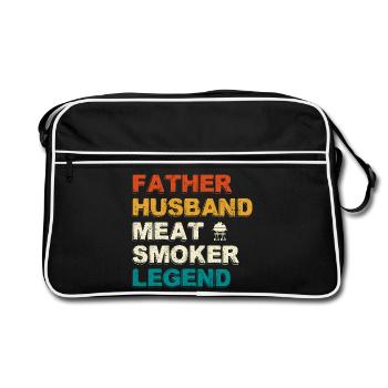 Père, Mari Légende du fumoir à viande - Sac Retro - noir/blanc - Devant