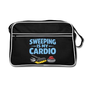 Curling, balayage drôle, cardio dur avec balai - Sac Retro - noir/blanc - Devant