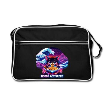 Ramen Nouilles, Amoureux des Chats, Kats Kawaii Rétro - Sac Retro - noir/blanc - Devant