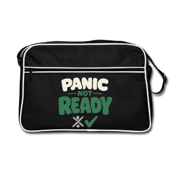 Le calme l’emporte sur la panique, le mode de vie, - Sac Retro - noir/blanc - Devant