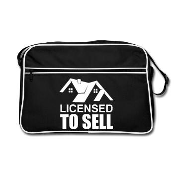 Licensed to sell Funny Realtor Real Estate Agent - Retro Bag - black/white - Front