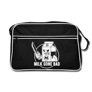 Milk goes evil: menacing cardboard figure - Retro Bag - black/white - Front