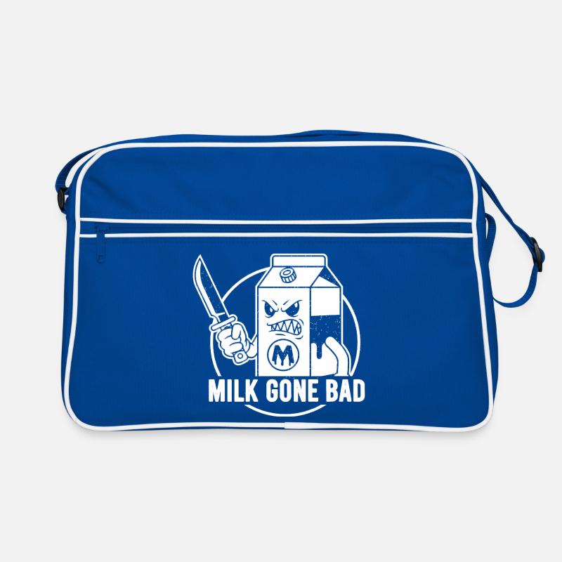 Milch geht böse: bedrohliche Kartonfigur Retro Tasche