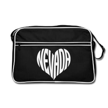 Nevada Heart Typography - Retro Bag - black/white - Front