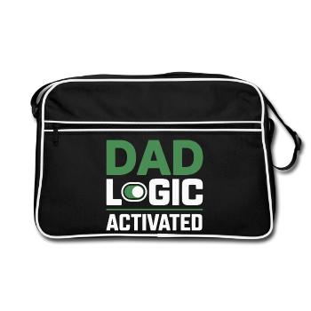 Funny Dad Logic Father Humor - Retro Bag - black/white - Front