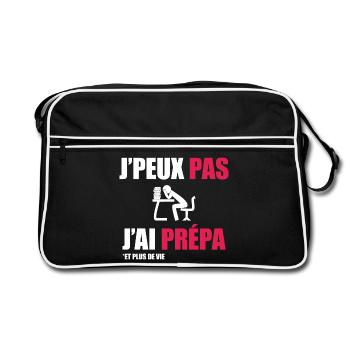 J'peux pas j'ai prépa - Sac Retro - noir/blanc - Devant