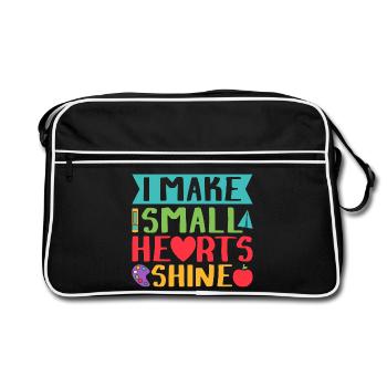 Pre K Teacher Small Hearts Shine Kindergarten - Retro Bag - black/white - Front