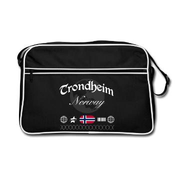 Trondheim Norway Streetwear Travel Souvenir - Retro Bag - black/white - Front