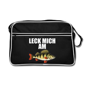 Leck Mich Am Barsch - Retro Tasche - Schwarz/Weiß - Vorne