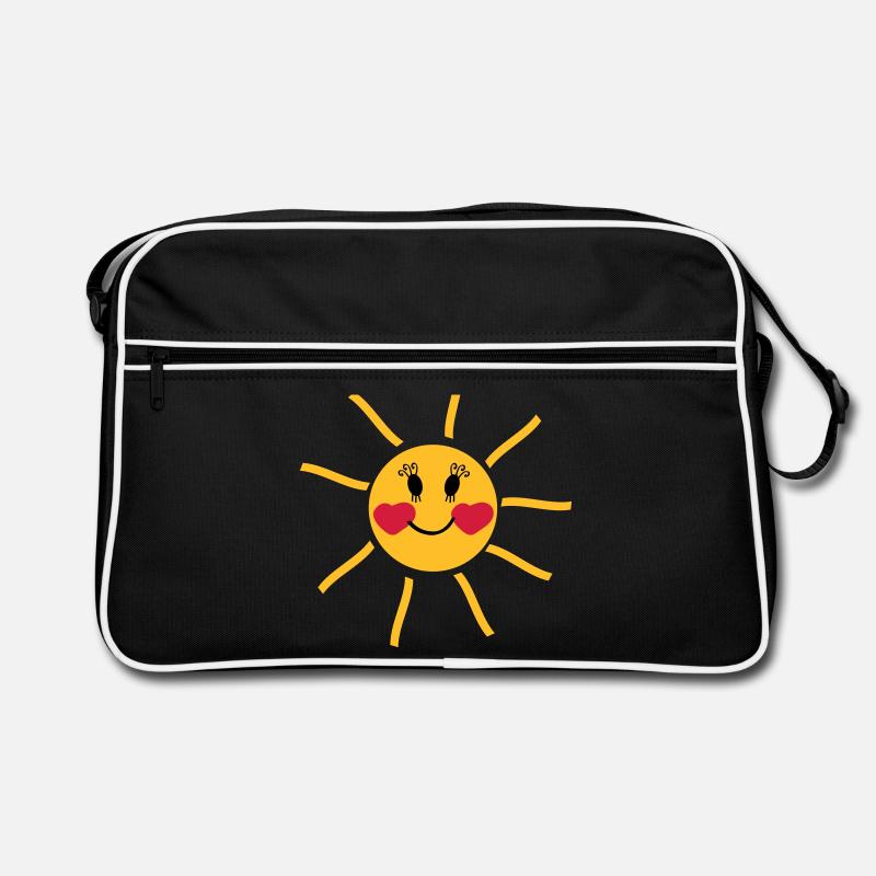 lachende Sonne mit Wangen in Herzform Retro Tasche