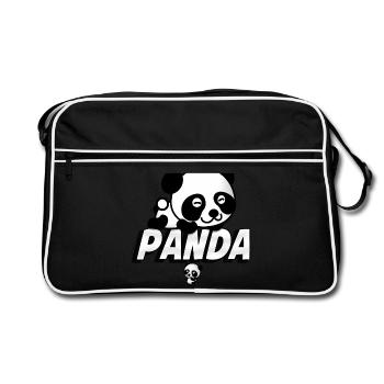 PANDA PANDA - Retro Tasche - Schwarz/Weiß - Vorne