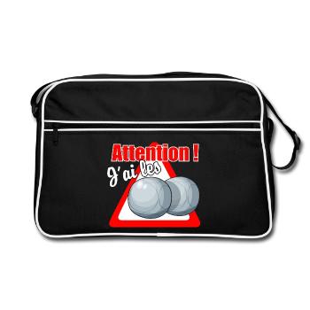 Balls! - Retro Tasche - Schwarz/Weiß - Vorne