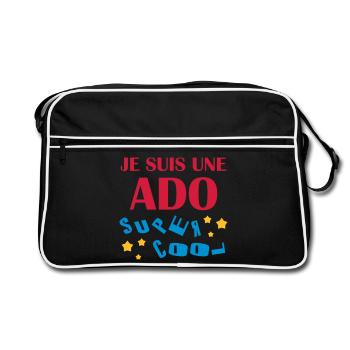 adolescent / enfant / ado / adolescente - Sac Retro - noir/blanc - Devant