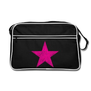 Étoile rose avec texture - Sac Retro - noir/blanc - Devant