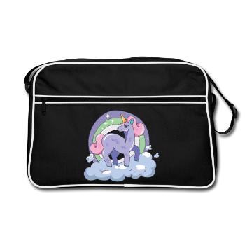 Licorne sur le nuage neuf - Sac Retro - noir/blanc - Devant