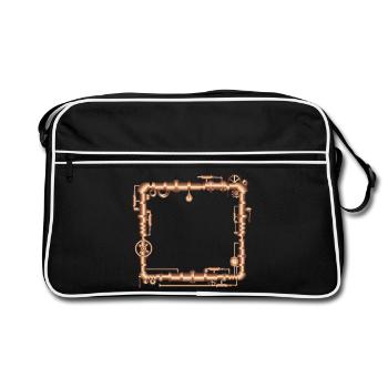Cadre Steampunk en look de machine à vapeur - Sac Retro - noir/blanc - Devant