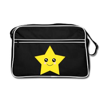 Kawaii, Starlettes, Étoiles, Kawaii Design, Kawaii - Sac Retro - noir/blanc - Devant