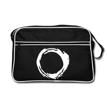 Circle brushstroke brush white - Retro Bag - black/white - Front