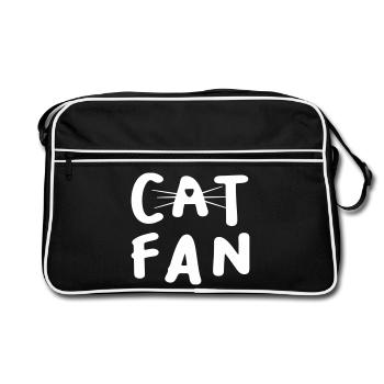 Chat Fan Chat Fan Animal Love Moustaches Chats - Sac Retro - noir/blanc - Devant