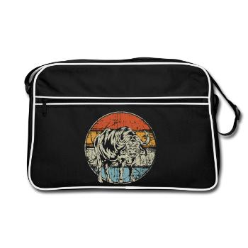 Büffel vintage - Retro Tasche - Schwarz/Weiß - Vorne