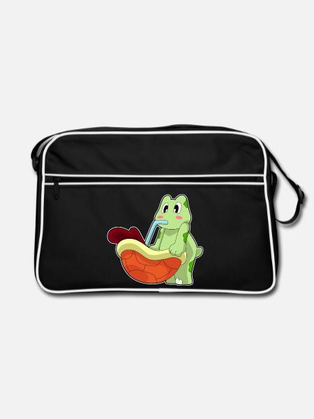 Schildkröte Kaffee - Retro Tasche - Schwarz/Weiß