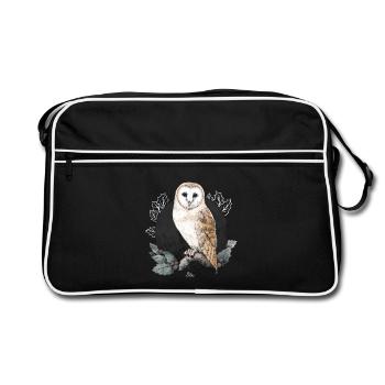 Barn owl before new moon - Retro Bag - black/white - Front
