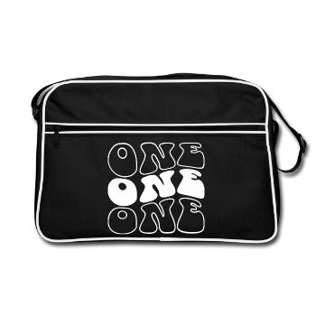 Ein 1. Geburtstag Kinder Jungen Mädchen 1 Jahr alt - Retro Tasche - Schwarz/Weiß - Vorne