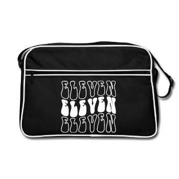 Elf 11. Geburtstag Kinder Jungen Mädchen 11 Jahre alt - Retro Tasche - Schwarz/Weiß - Vorne