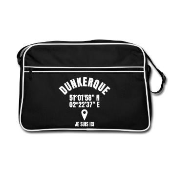Dunkerque, Nord-Pas-De-Calais, Dunkerquois - Sac Retro - noir/blanc - Devant