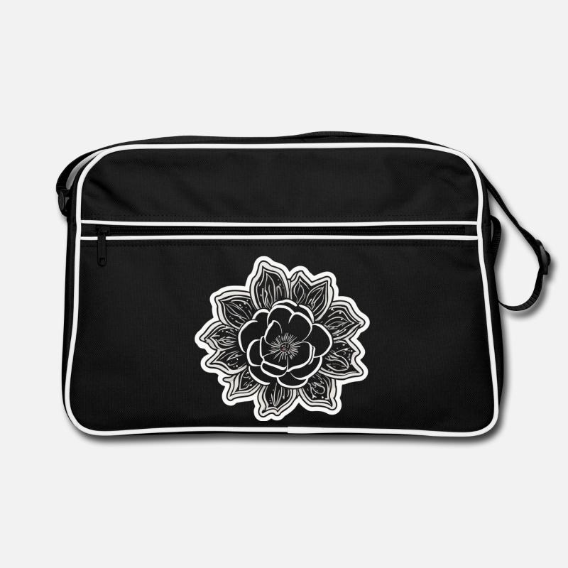 La beauté et le charme d’une fleur monochrome Sac Retro