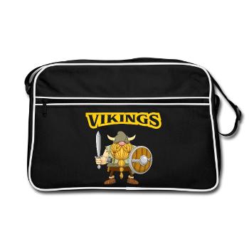 vikings, gnome, explorateur - Sac Retro - noir/blanc - Devant