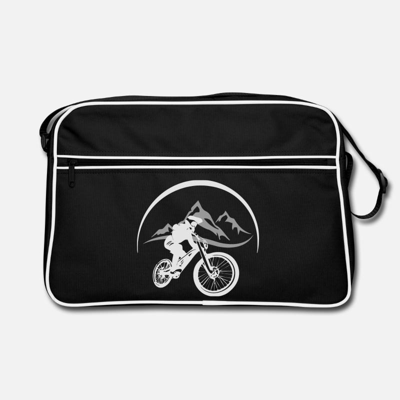 Mountainbiker - Retro Tasche - Schwarz/Weiß