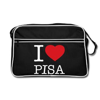 I LOVE PISA - Retro Bag - black/white - Front