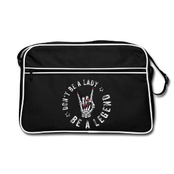 Devils Horns Metal Don't Be A Lady Festival Saying - Retro Bag - black/white - Front