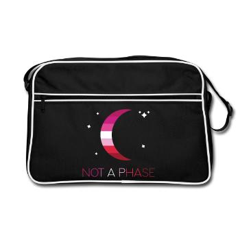 LGBTQ Pride Month - Not a Phase - Lesbian - Retro Bag - black/white - Front