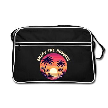 Enjoy the summer - Retro Bag - black/white - Front