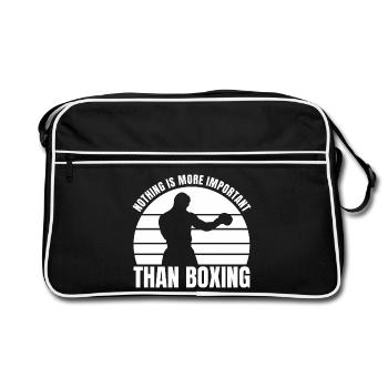 Nothing is as important as boxing - Retro Bag - black/white - Front