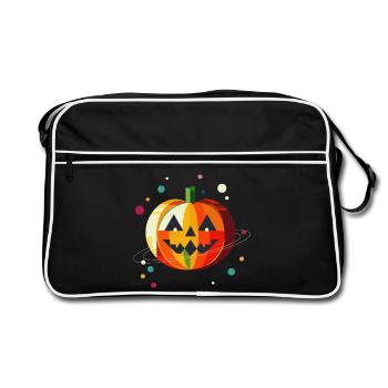 citrouille magique d’Halloween aux couleurs vives - Sac Retro - noir/blanc - Devant