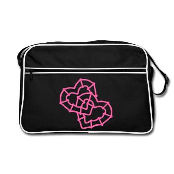 Des cœurs entrelacés - Sac Retro - noir/blanc - Devant