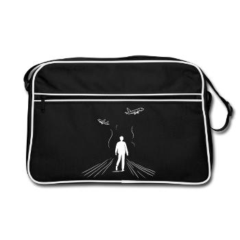 Observateur d’avion - Sac Retro - noir/blanc - Devant