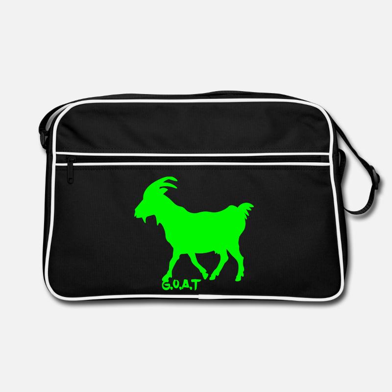 Ziege neon grün - Retro Tasche - Schwarz/Weiß