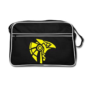 Dieu égyptien Horus (jaune) - Sac Retro - noir/blanc - Devant