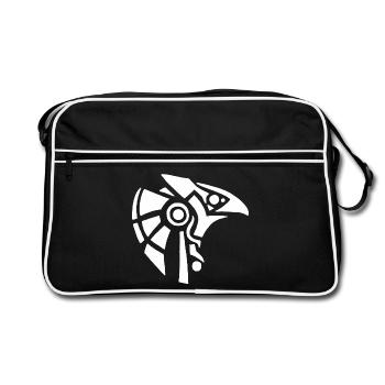 Dieu égyptien Horus (blanc) - Sac Retro - noir/blanc - Devant
