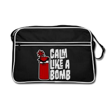 Calm Like Bomb Paradox Irony Humor Explosive Joke - Retro Bag - black/white - Front