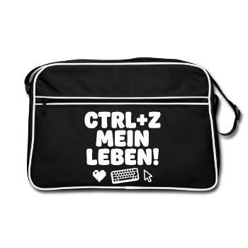 Ctrl Z Mon Humour Tech de Vie - Sac Retro - noir/blanc - Devant